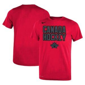 NWT Nike Legend Red Canada Hockey Short Sleeve T-Shirt Sz Medium